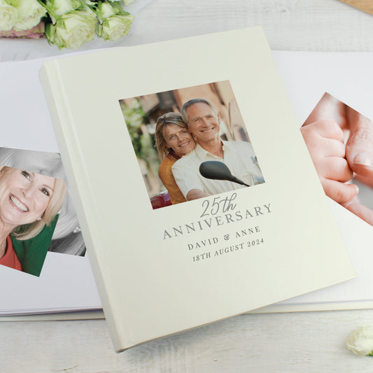 Personalised 25th Anniversary Photo Upload  Traditional Photo Album