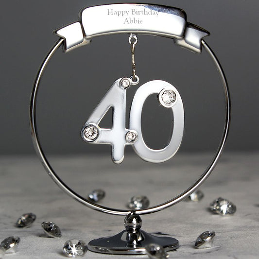 Personalised Crystocraft 40th Birthday Ornament