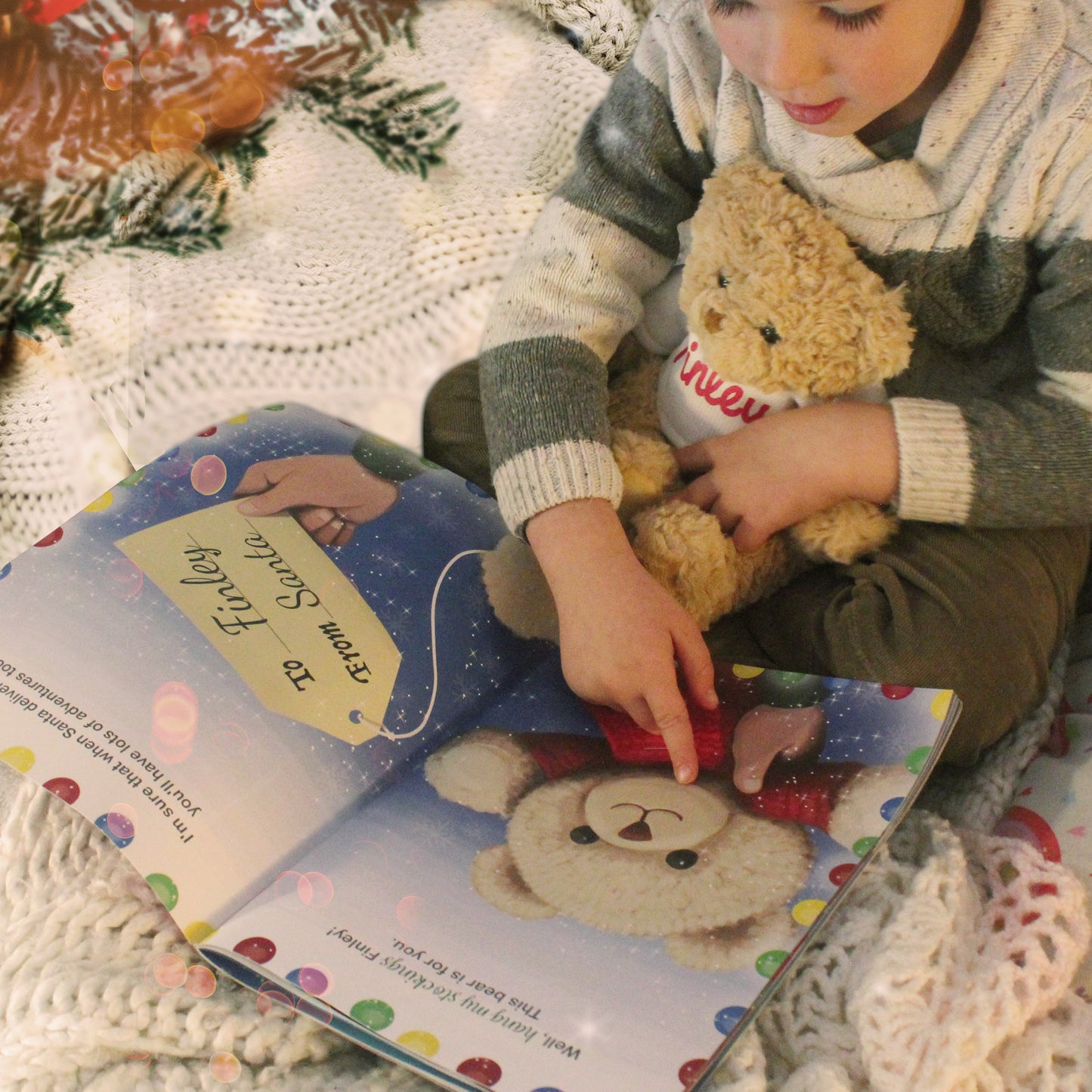 Personalised Magical Christmas Adventure Story Book and Personalised Teddy Bear