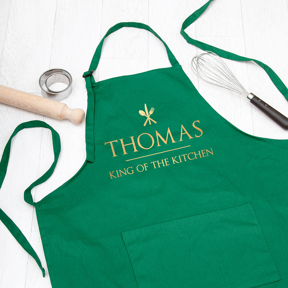 Personalised King Of The Kitchen Cotton Apron