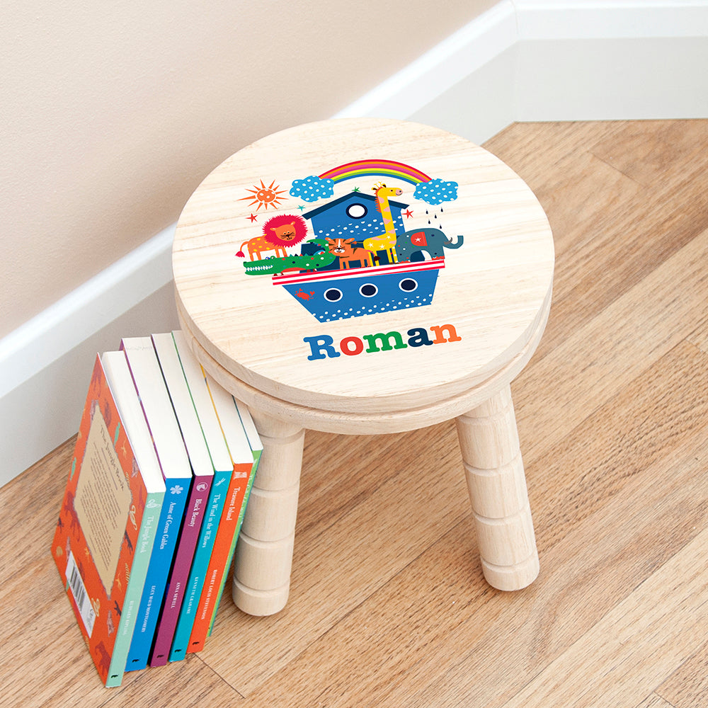 Personalised Ark Design Child's Wooden Stool