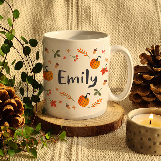 Personalised Autumn Themed Mug