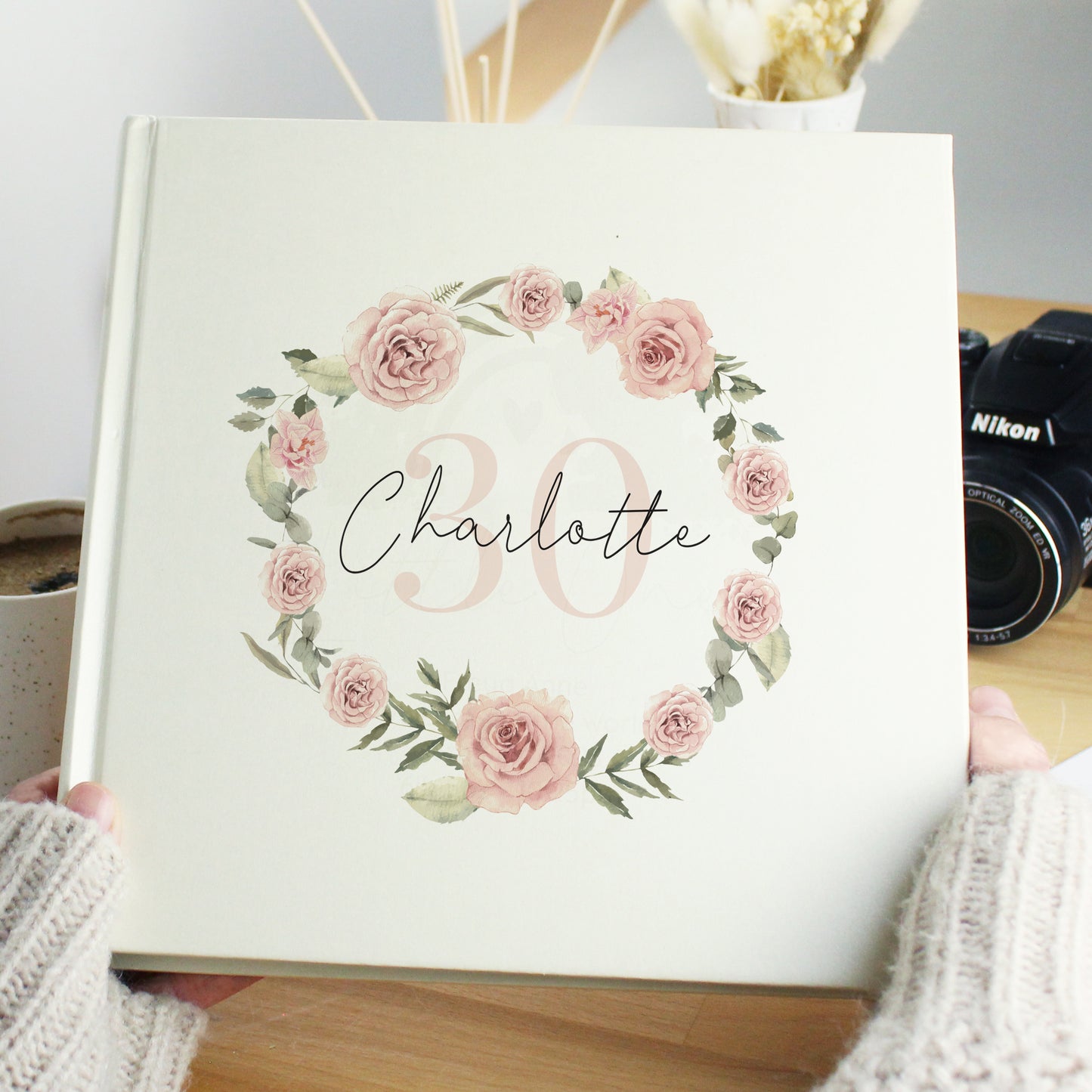 Personalised Floral Square Photo Album