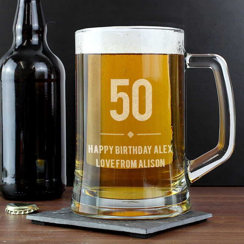 Personalised Birthday Glass Tankard