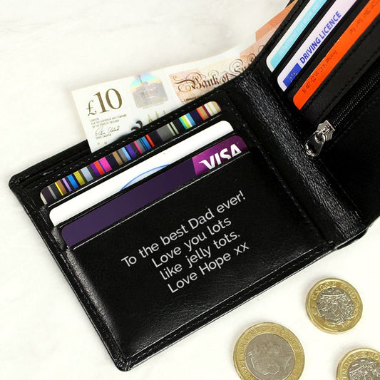 Personalised Black Leather Wallet