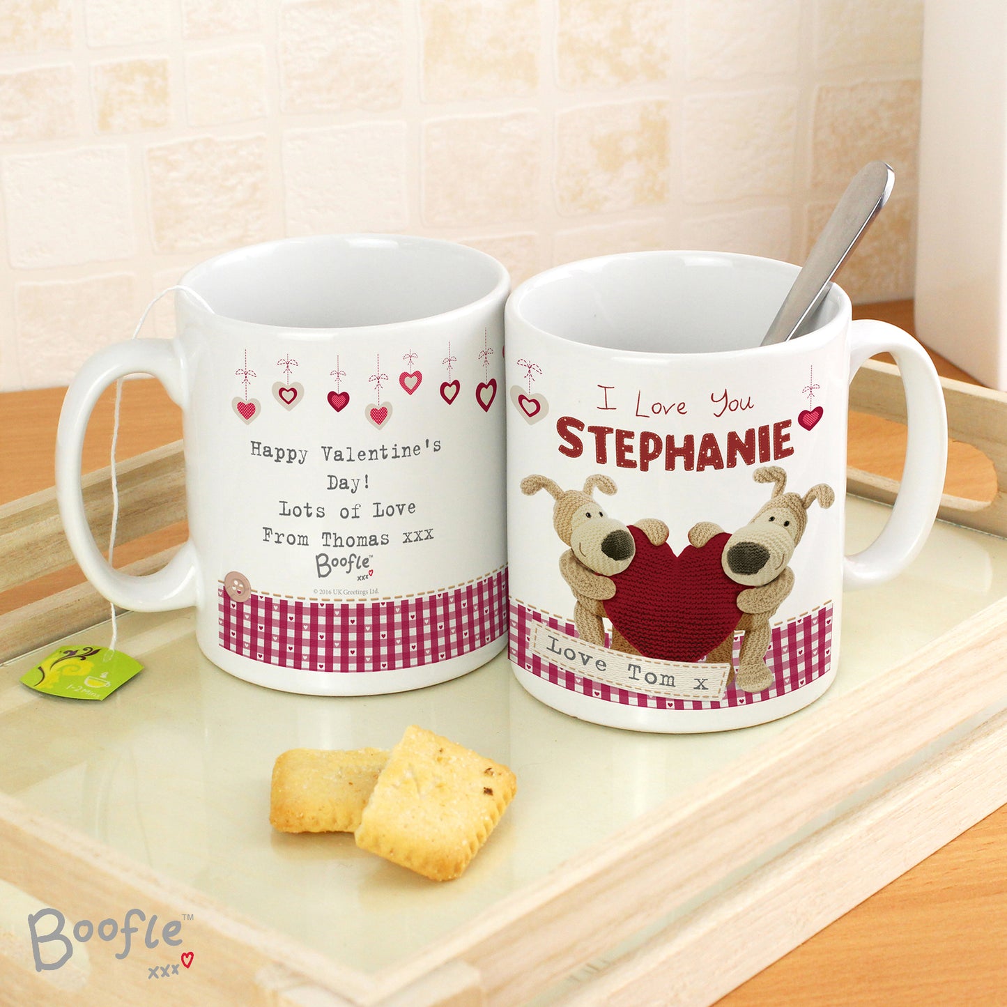 Personalised Boofle Red Heart Mug