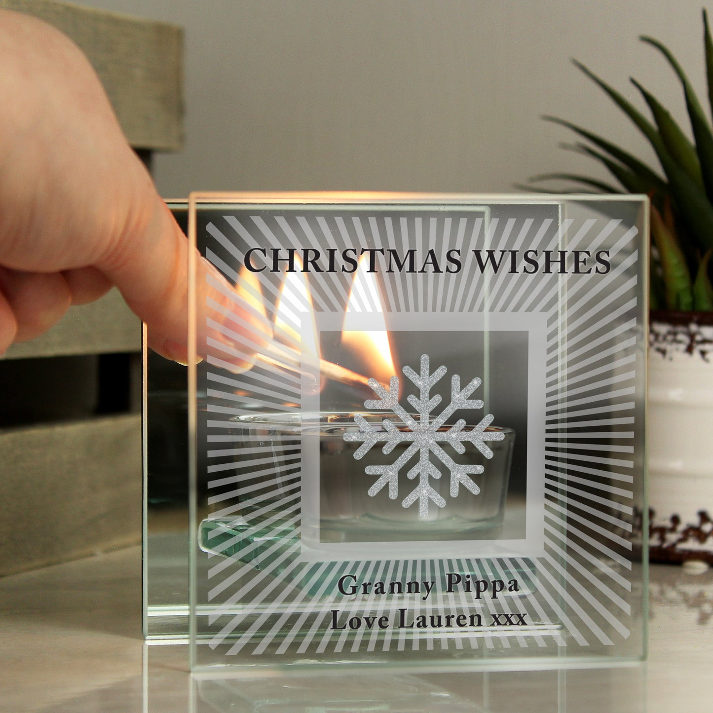 Personalised Snowflake Tealight Holder