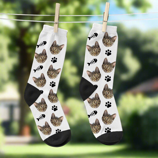 Personalised Own Photo Cat Socks