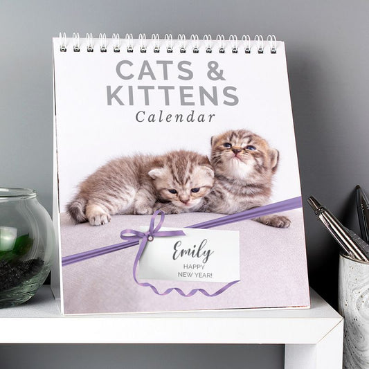 Personalised Cats and Kittens 2025 Desk Calendar