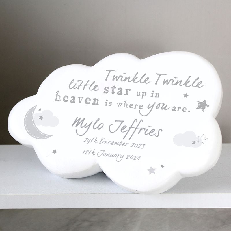 Personalised Twinkle Twinkle Resin Memorial Cloud Ornament