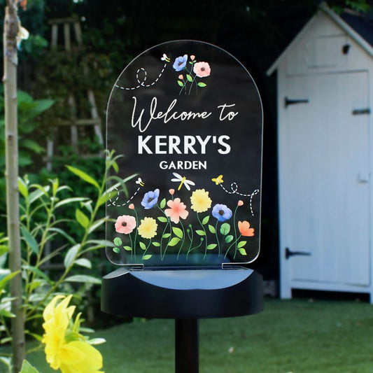 Personalised Flower Garden Outdoor Solar Light