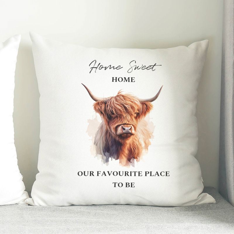 Personalised Highland Cow Cushion