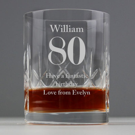 Personalised Any Age Cut Crystal Whisky Tumbler