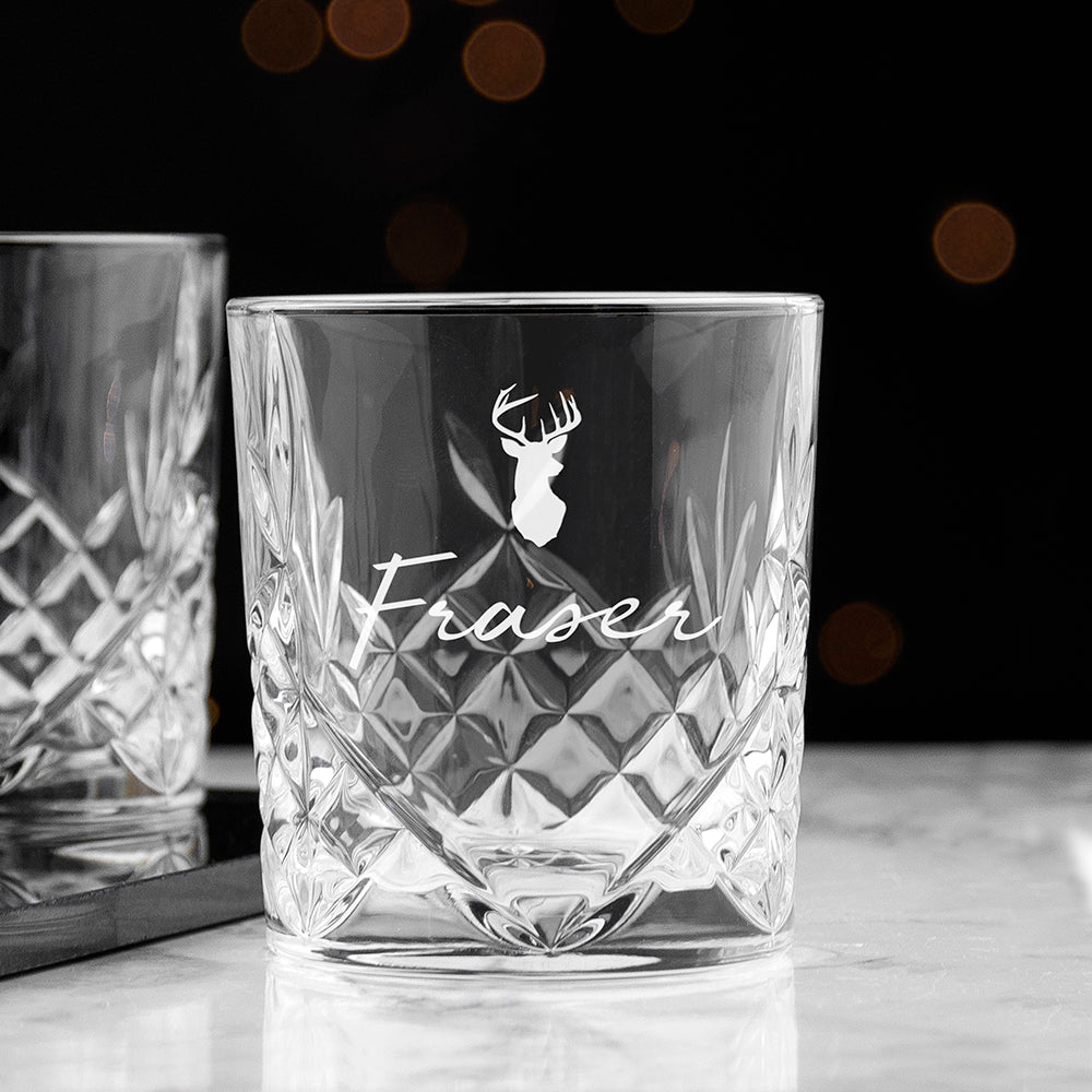 Personalised Stag Design Whisky Tumber