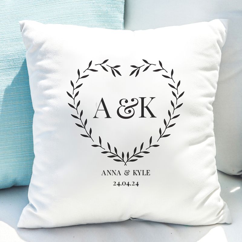 Personalised Grey Heart Cushion