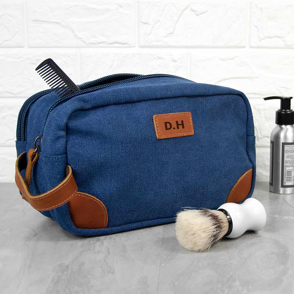 Personalised Denim Wash Bag