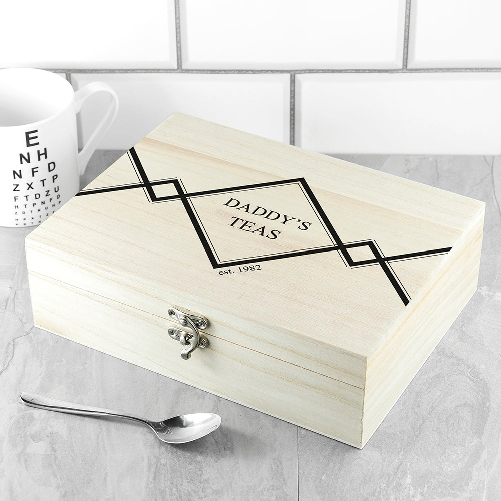 Personalised Pine Box With Tea Selection