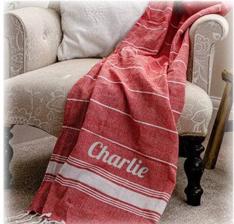 Personalised Turkish Style Cotton Red Towel