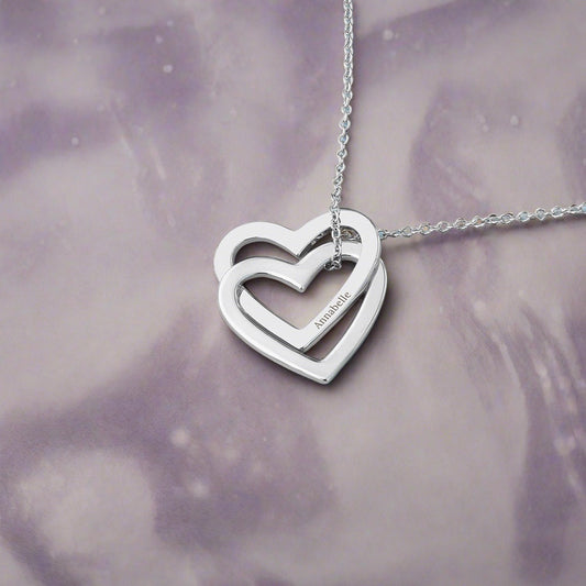 Personalised Entwined Hearts Necklace