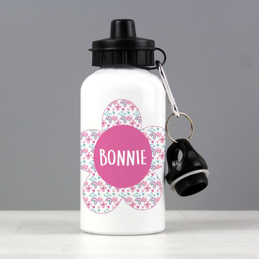 Personalised Flower Design Water Bottle