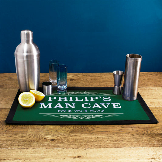 Personalised Man Cave Green Bar Mat