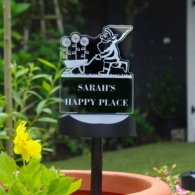 Personalised Gnome Garden Outdoor Solar Light