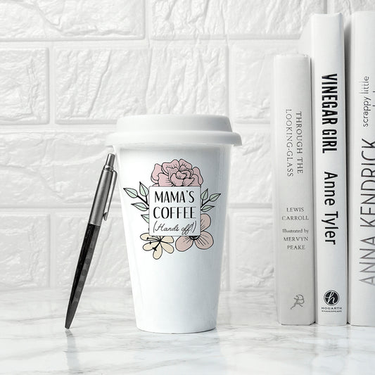 Personalised Hands Off Ceramic Travel Mug