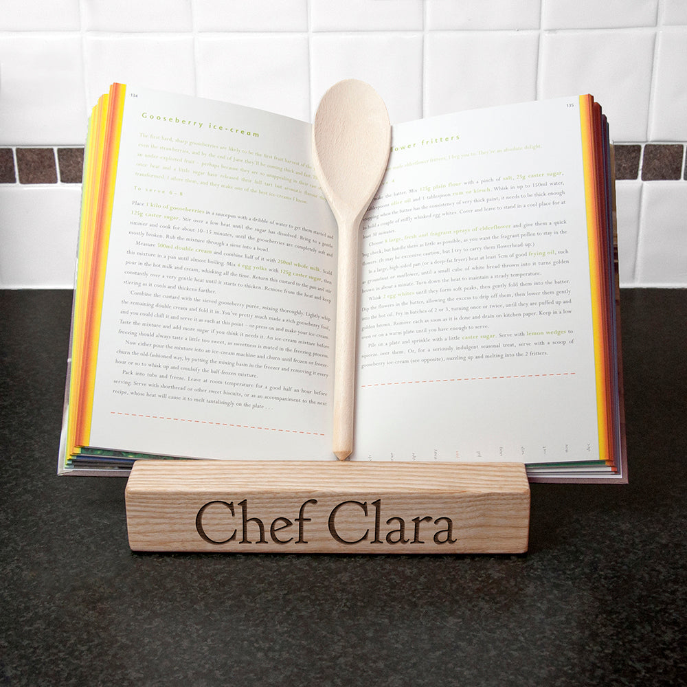 Personalised Wooden Recipe Book Or Tablet Holder