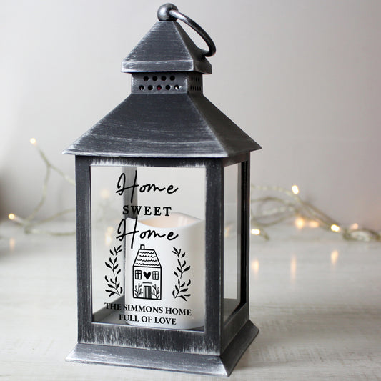 Personalised Home Sweet Home Battery Candle Lantern