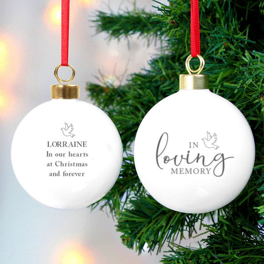 Personalised In Loving Memory Christmas Bauble