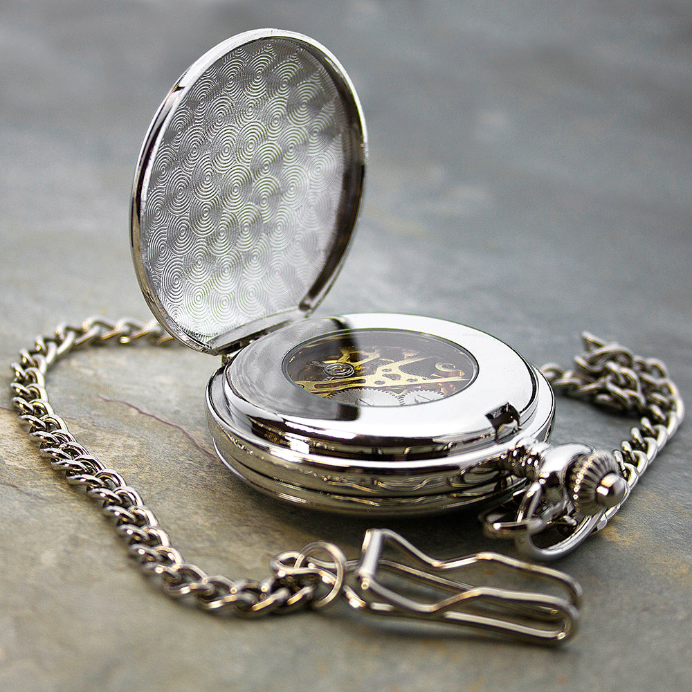 Personalised Silver Plated Heritage Pocket Watch