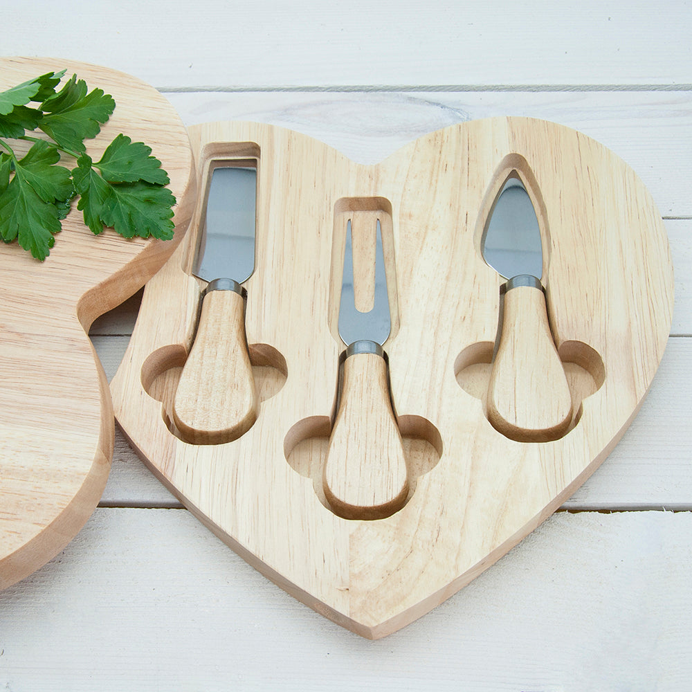 Personalised Couple's Initials Cheese Board & Cheese Knives Set