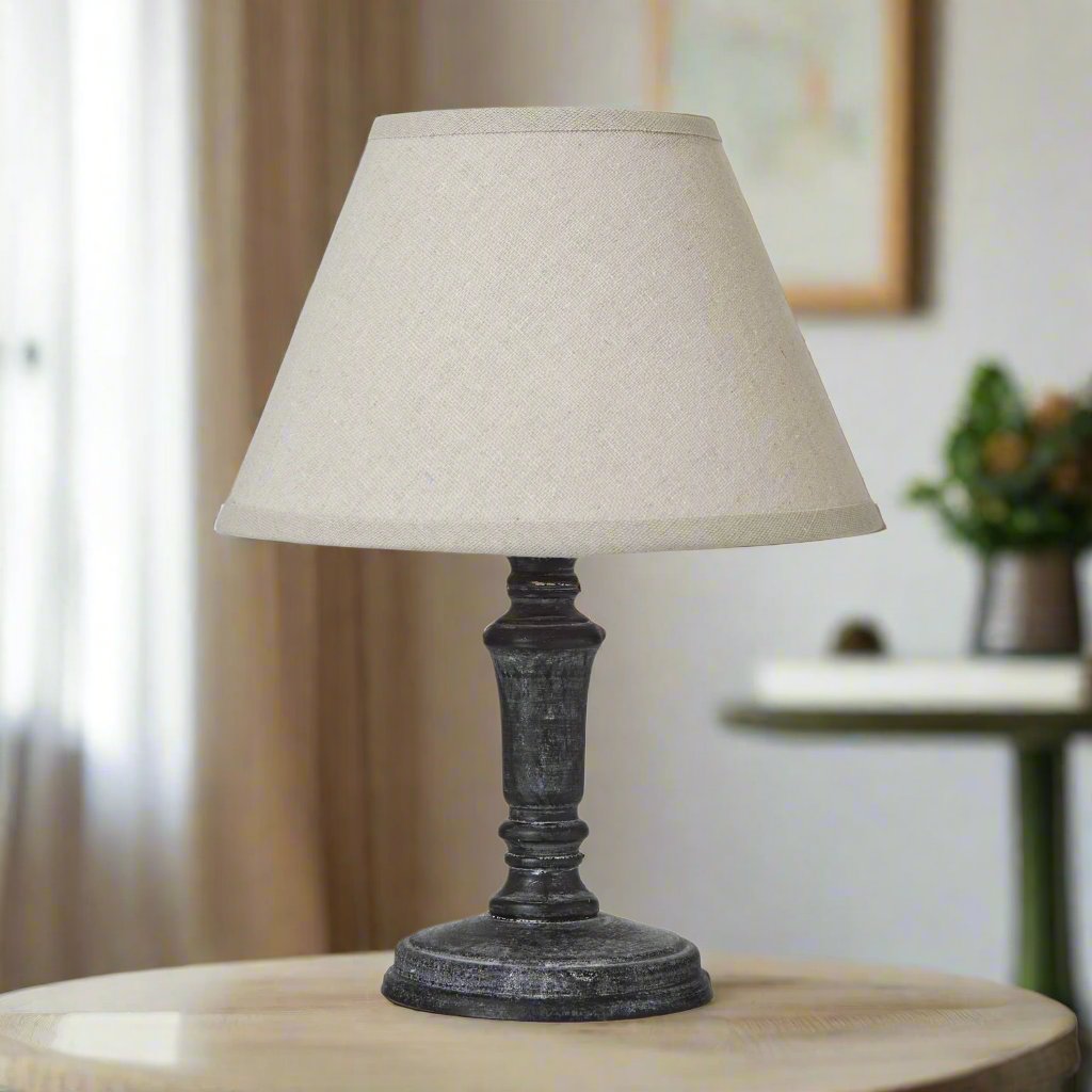 Palmyra Column Table Tamp With Linen Shade