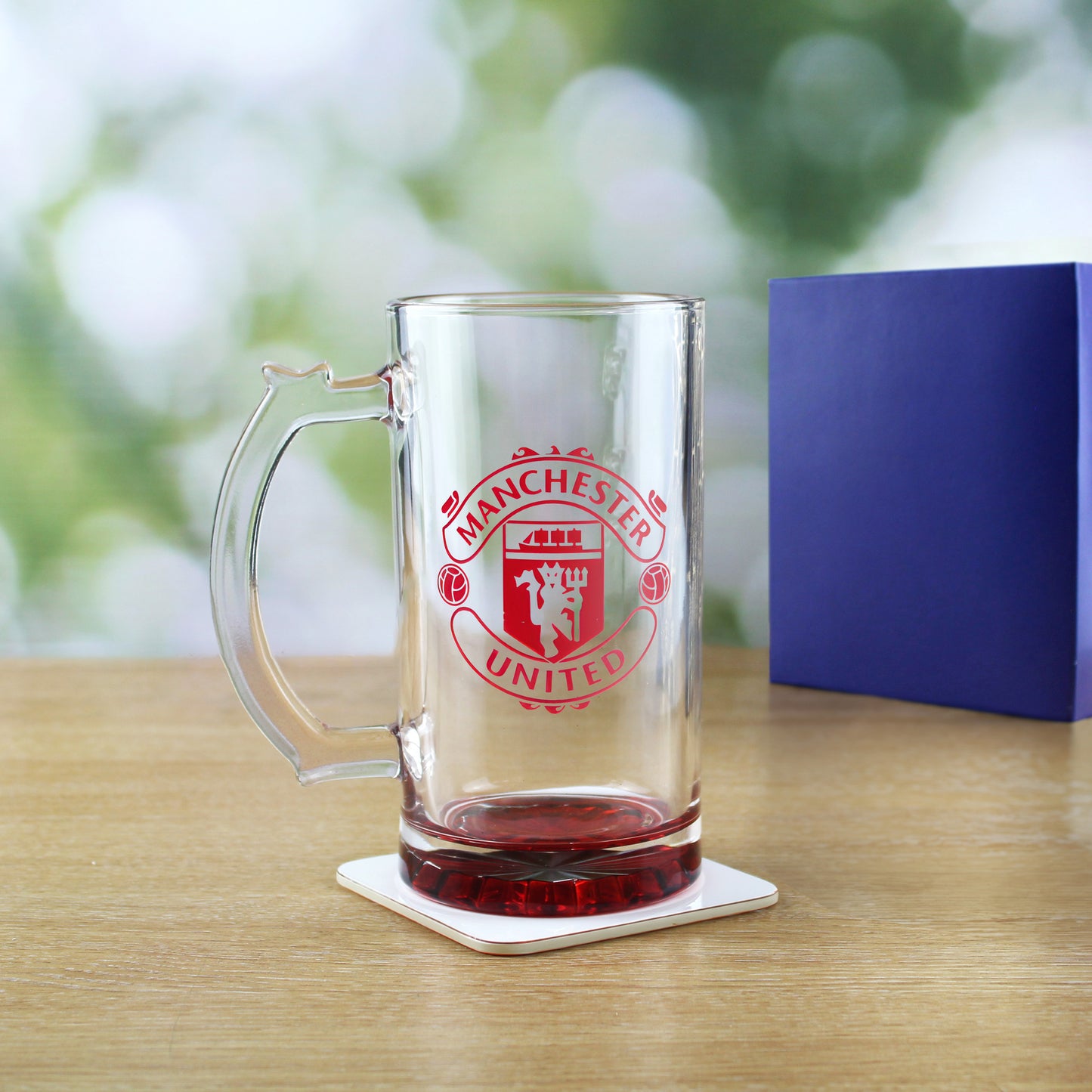 Personalised Official Manchester United Glass Pint Tankard