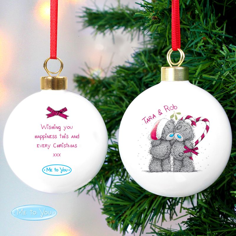 Personalised Me To You Couple Christmas Bauble