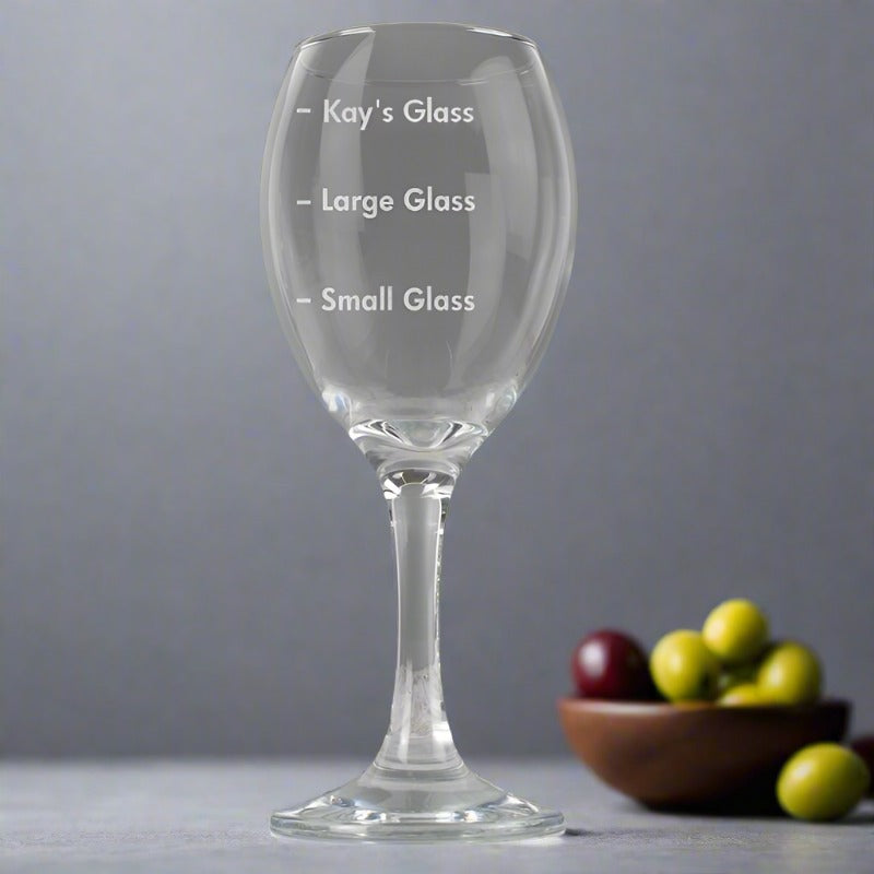 Personalised Measures Wine Glass