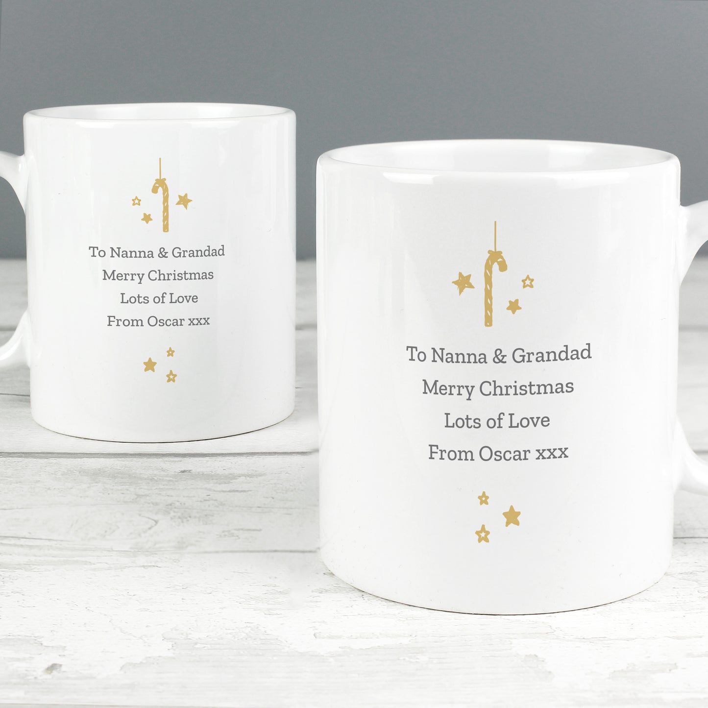 Personalised 'On Your First Christmas As' Grandparent's Mug Set