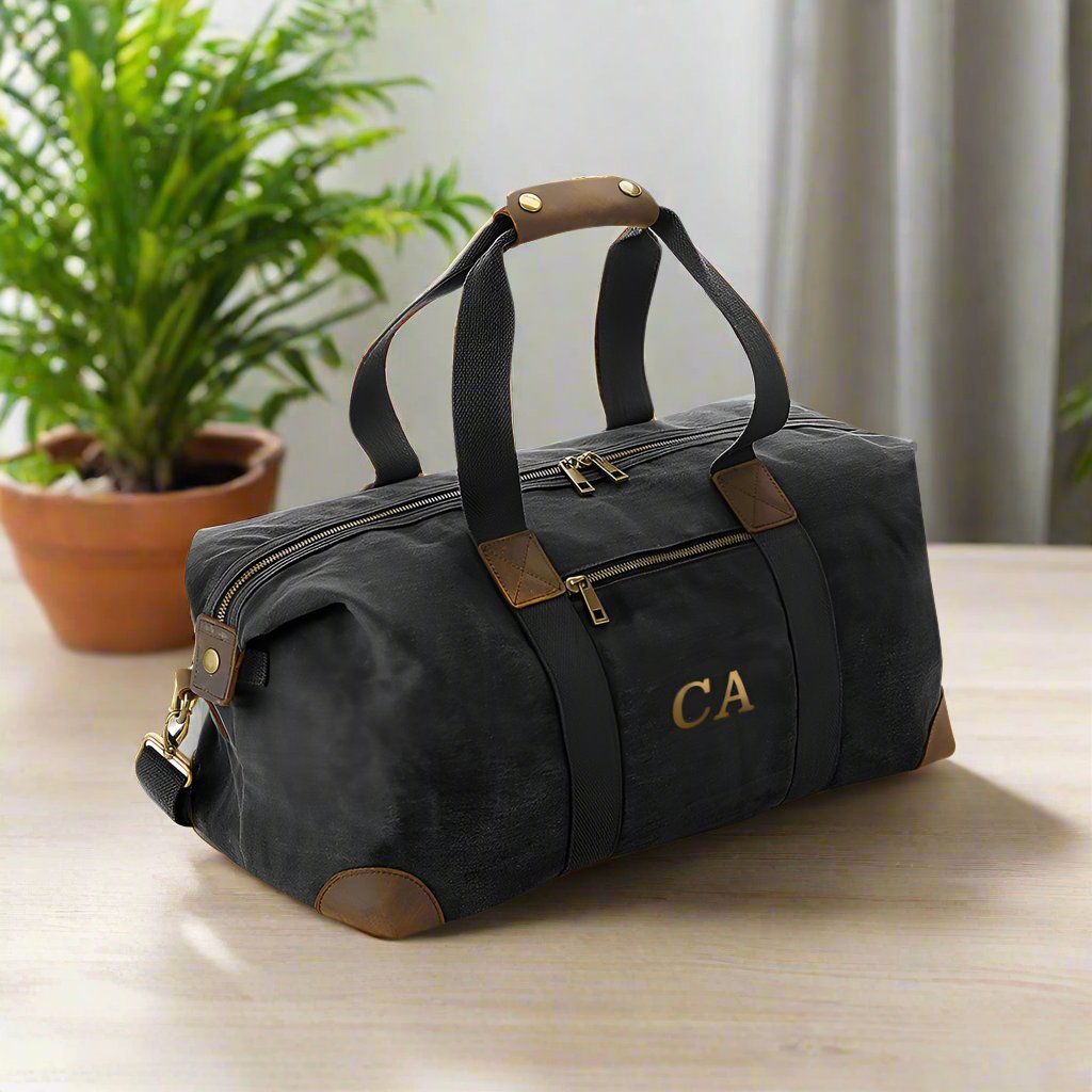 Monogrammed Luxury Waxed Canvas Holdall