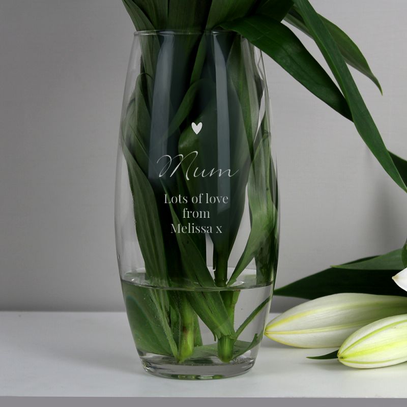 Personalised Mum Glass Vase