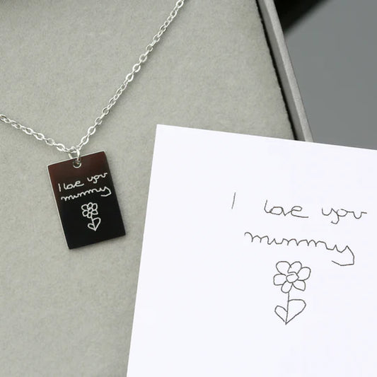 Personalised Own Handwriting Engraved Necklace