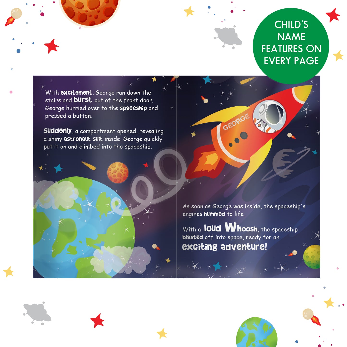 Personalised Space Children's Story Book