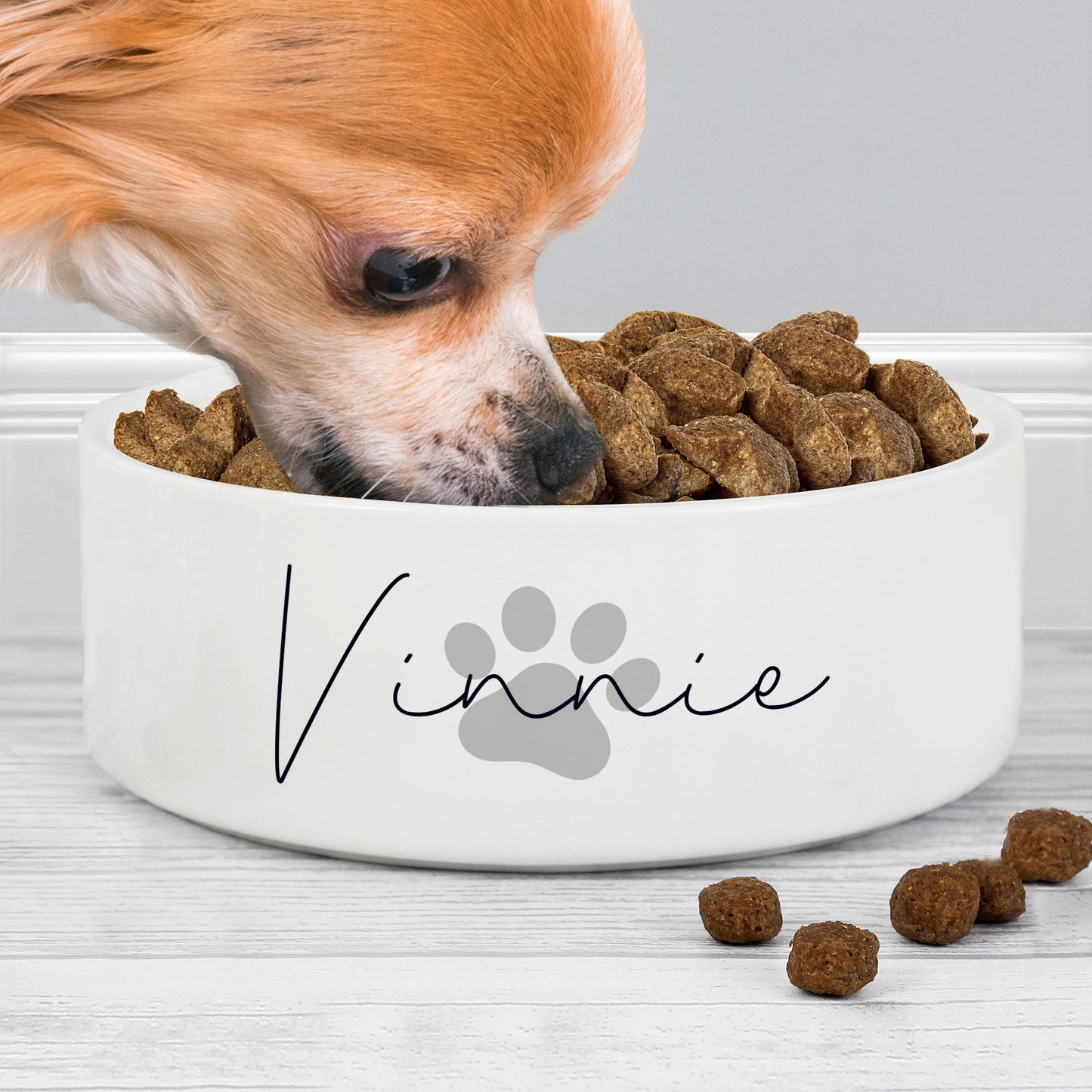 Personalised Paw Print Design Dog Food Bowl