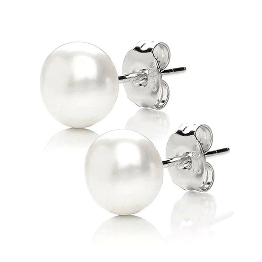 Pale Ivory Freshwater Pearl Stud Earrings