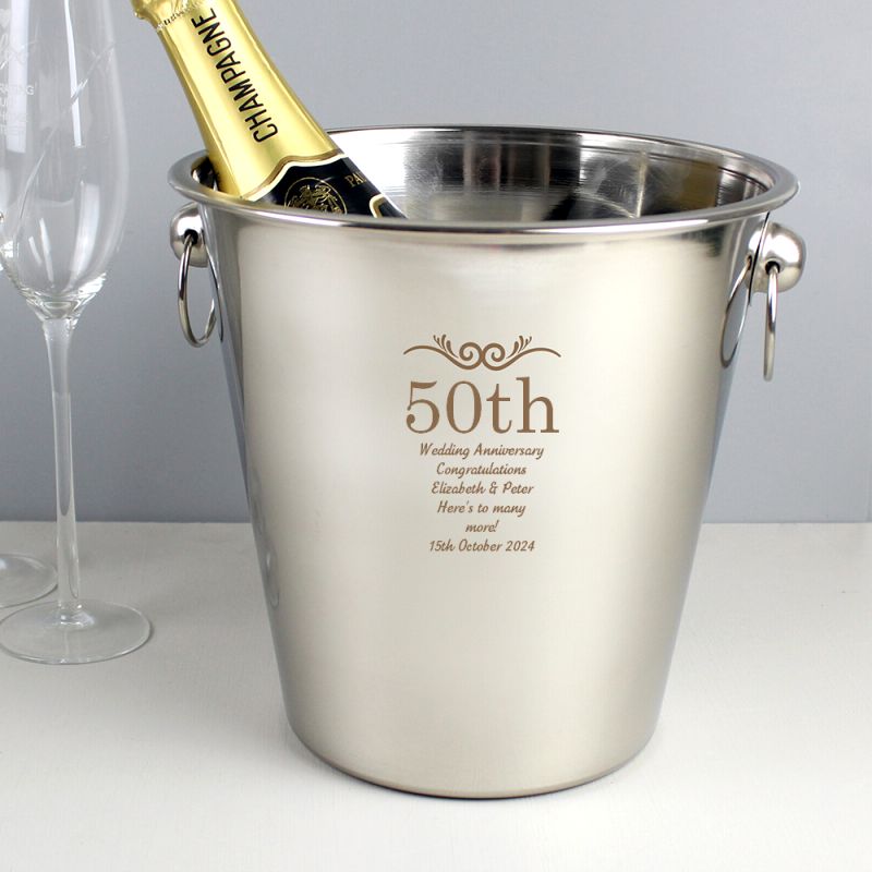 Personalised Anniversary Stainless Steel Ice Bucket