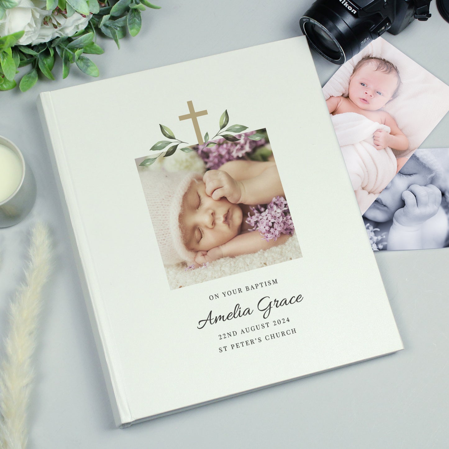 Personalised Religious Cross Own Photo Traditional Photo Album