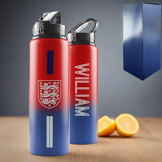 Personalised Official England Three Lions Aluminium Drinks Bottle