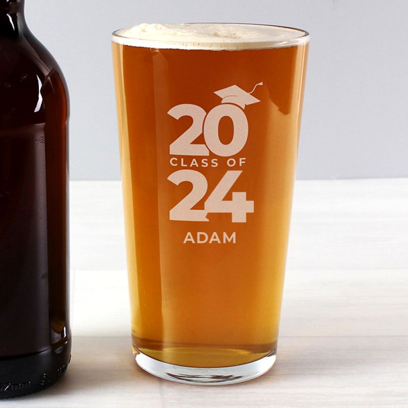 Personalised Class of 2024 Graduation Pint Glass