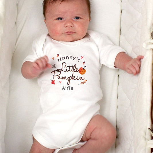 Personalised Little Pumpkin Cotton Baby Vest