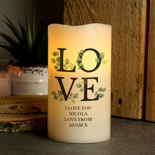 Personalised LOVE LED Candle