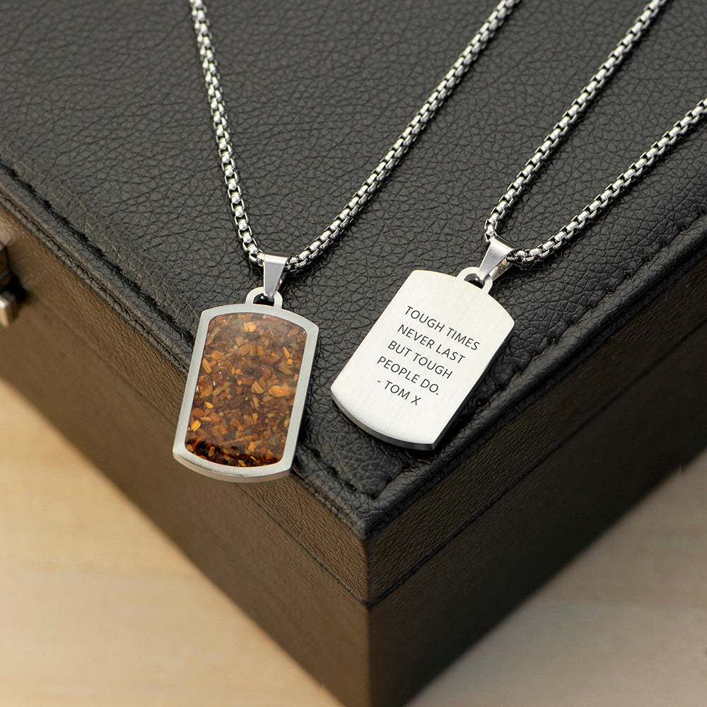 Personalised Tiger's Eye Dog Tag Necklace